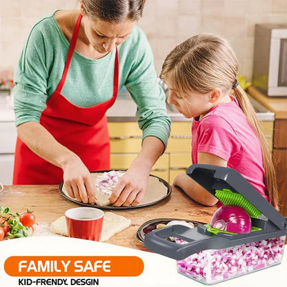 Household Multi-Function Chopper Slicing Shredding and Dicing Fast Chopper 14/16-Piece Set Chopper Is Suitable for the Kitchen
