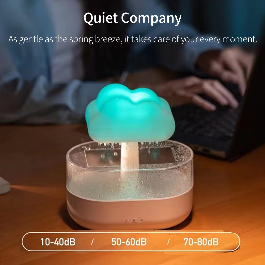 Rain Cloud Night Light Humidifier with Raining Water Drop Sound and 7 Color Led Light Essential Oil Diffuser Aromatherapy 200Ml