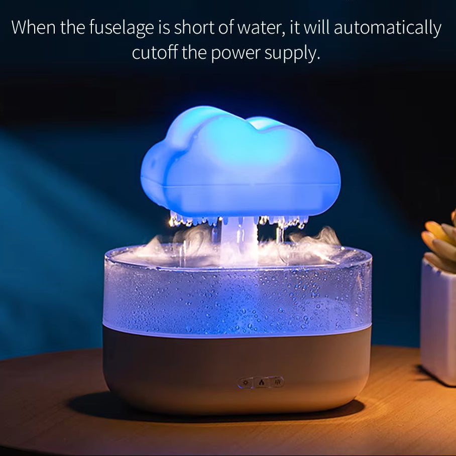Rain Cloud Night Light Humidifier with Raining Water Drop Sound and 7 Color Led Light Essential Oil Diffuser Aromatherapy 200Ml