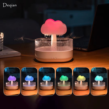 Rain Cloud Night Light Humidifier with Raining Water Drop Sound and 7 Color Led Light Essential Oil Diffuser Aromatherapy 200Ml